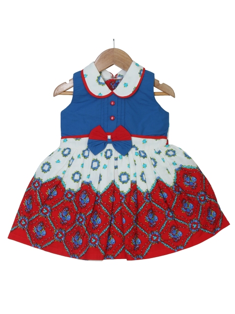 

Enfance Blue Ethnic Motifs A-Line Midi Dress