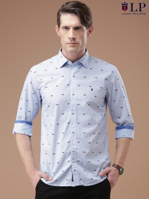 

Louis Philippe Sport Men Blue & White Printed Slim Fit Casual Shirt