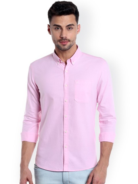 

Numero Uno Men Pink Slim Fit Solid Casual Shirt