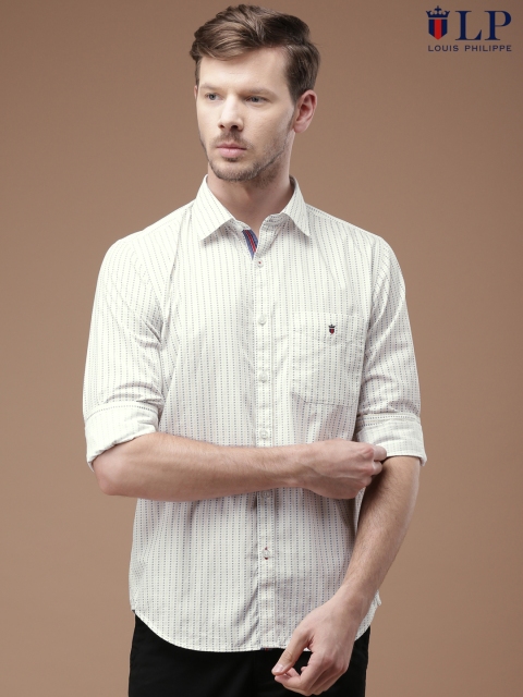 

Louis Philippe Sport Men White Slim Fit Printed Casual Shirt