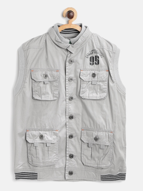 

Palm Tree Boys Grey Solid Bomber Jacket