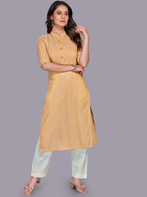 

Fashion FRICKS Women Cream-Coloured Kurta With Trousers