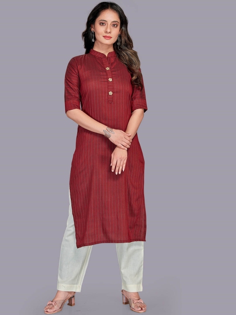 

Fashion FRICKS Women Maroon Kurta with Trousers