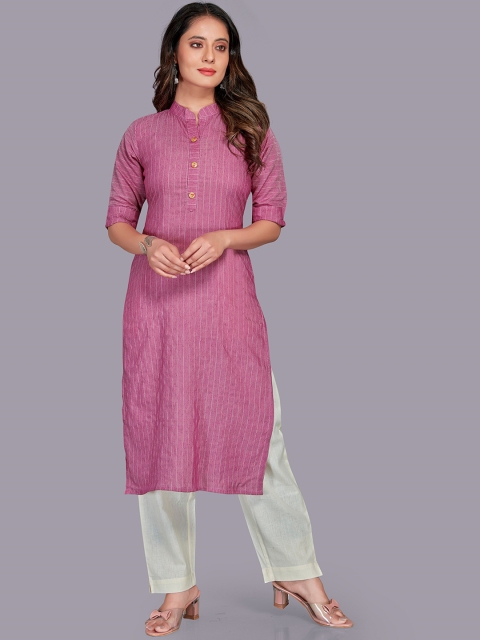 

Fashion FRICKS Women Purple Kurta with Trousers