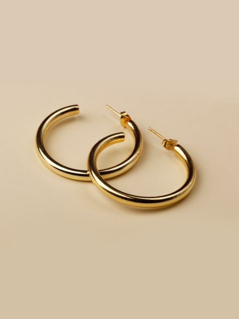 

STILSKII Gold-Toned Contemporary Half Hoop Earrings