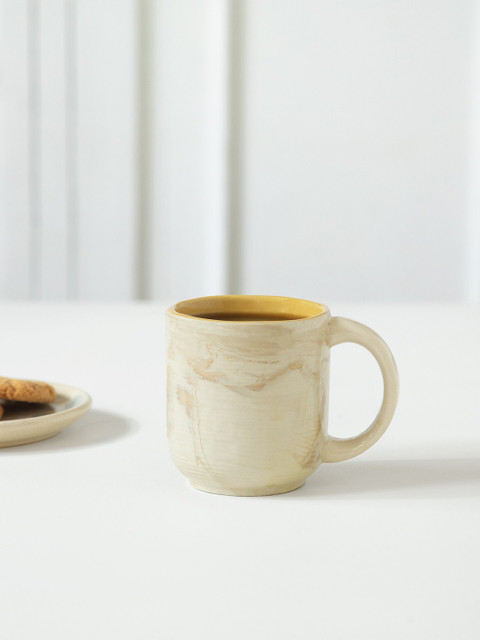 

ellementry Beige & Yellow Solid Singular Ceramic Matte Cup