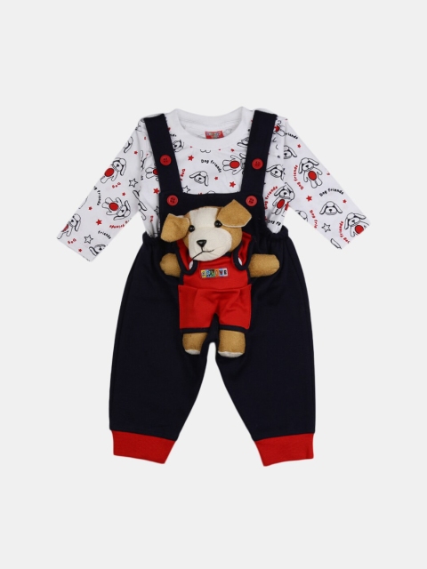 

V-Mart Kids Navy Blue & White Printed T-shirt with Trouser
