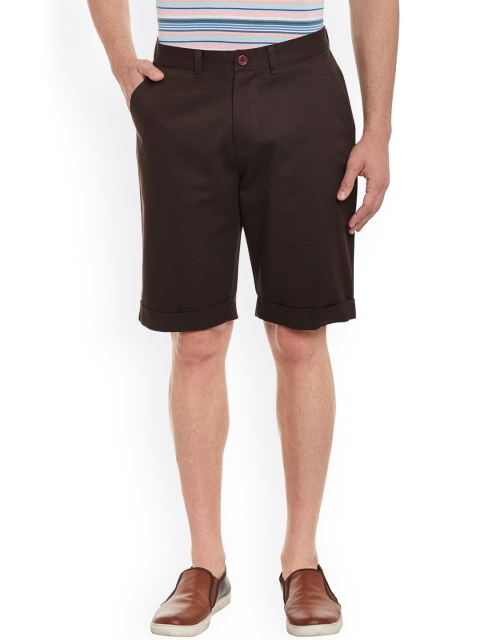 Atorse Men Coffee Brown Solid Regular Fit Chino Shorts available at myntra for Rs.649
