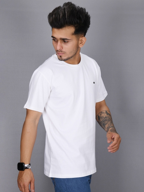 

FRENCH CROWN Men White Cotton T-shirt