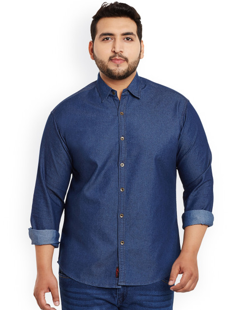 

High Star Men Blue Slim Fit Solid Casual Shirt