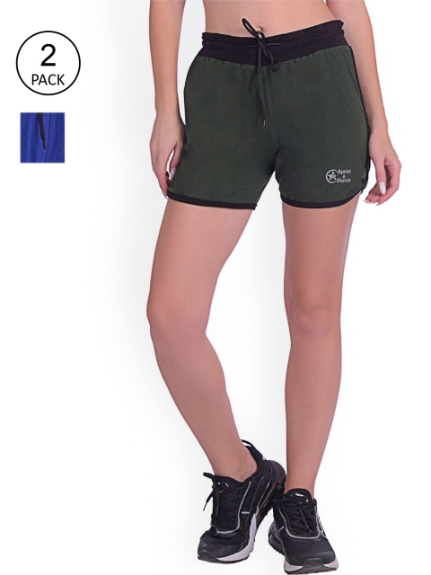

Apraa & Parma Women Green Low-Rise Training or Gym Sports Shorts