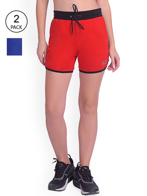 

Apraa & Parma Women Red Low-Rise Pack of 2 Training or Gym Sports Shorts