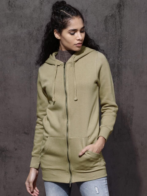 

Roadster Women Beige Solid Hooded Sweatshirt