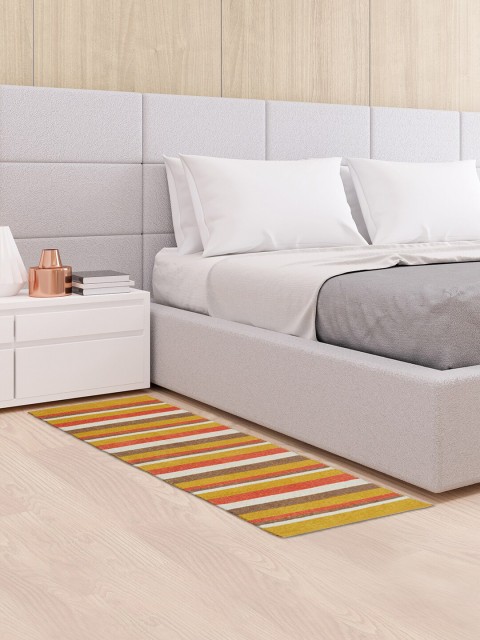 

HomeTown Mustard Yellow & Red Striped Floor Runners