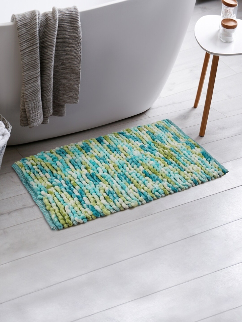 

HomeTown Blue & Green Textured 2400 GSM Bath Rugs