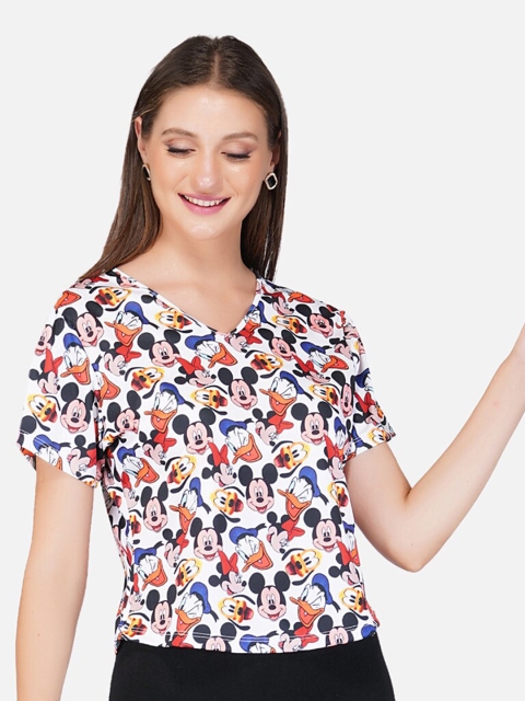 

ASEELO Multicoloured Mickey & Donald Print Top, Multi