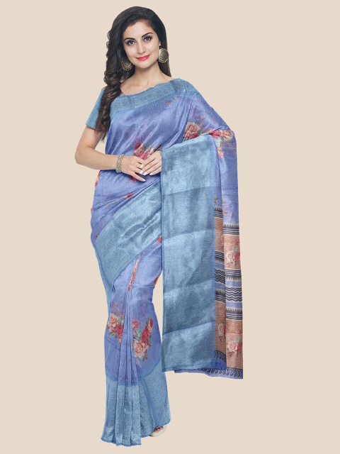 

Kalamandir Violet & Pink Floral Zari Saree
