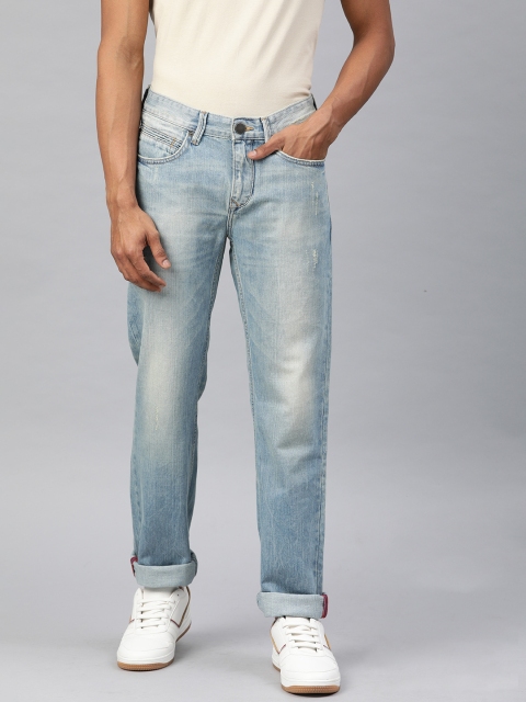

Louis Philippe Jeans Men Blue Slim Fit Mid-Rise Pure Cotton Low Distress Jeans