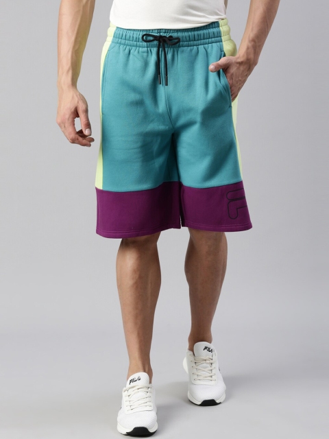 

FILA Men Blue Colourblocked Outdoor Sports Shorts