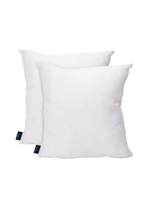 

S9home by Seasons Pack Of 2 White Solid Cotton Cushion With Filler