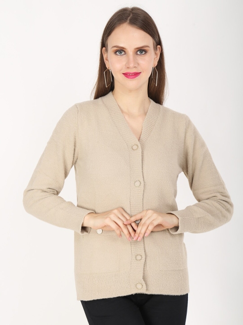 

NoBarr Women Beige Solid Cardigan