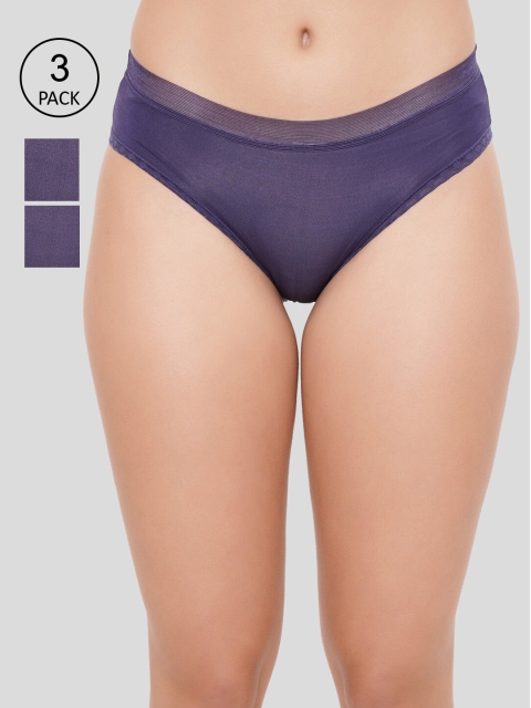 

Amour Secret Women Pack Of 3 Solid Bikini Briefs, Blue