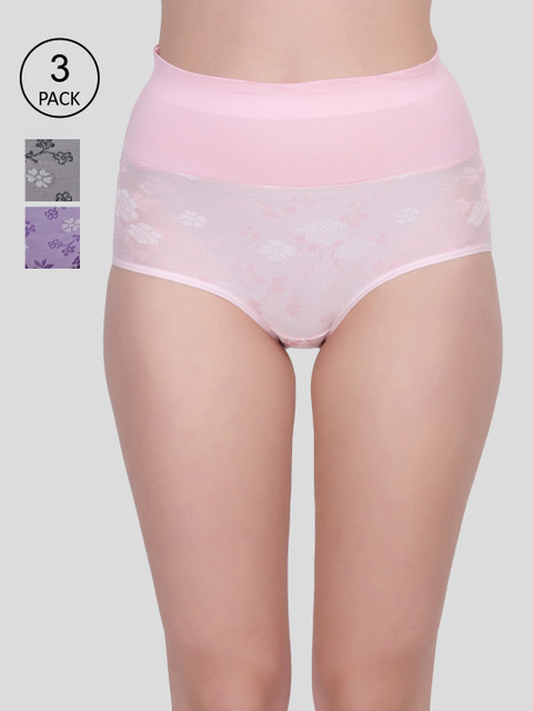 

Amour Secret Women Pack Of 3 Printed Hipster Briefs, Multi