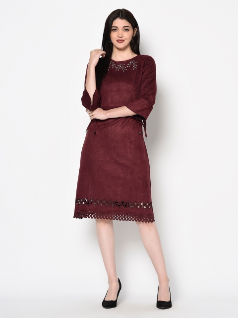 

Miss Grace Women Maroon A-Line Dress