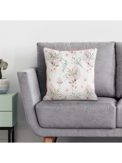 

Home Centre White & Pink Floral Square Cushion Covers