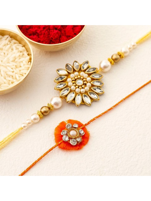 

Home Centre Pack of 2 Stone Studded Rakhi, Gold