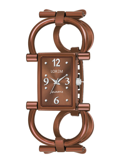

FERRIZZO Women Brown Square Dial & Brown Bracelet Style Straps Analogue Watch, Coffee brown