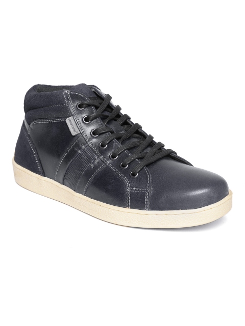 

Red Tape Men Navy Solid Leather Mid-Top Sneakers, Navy blue