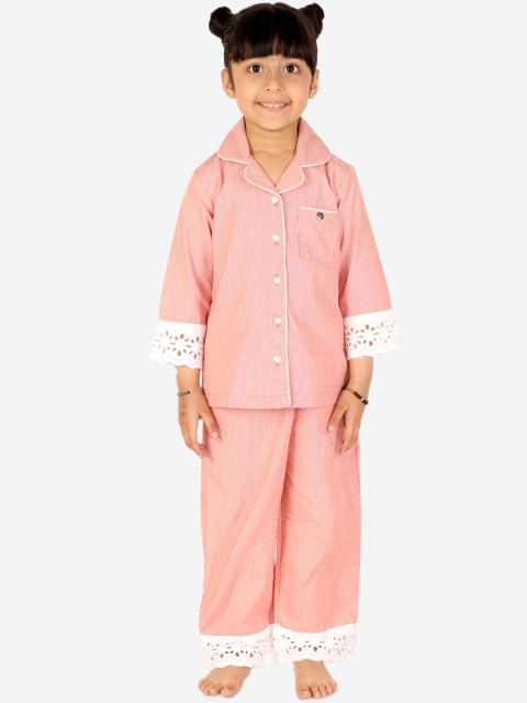 

White Dahlia Kids Red & White Night suit