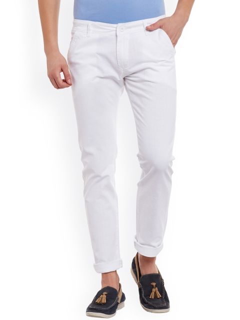 

Rodamo Men White Slim Fit Solid Chinos