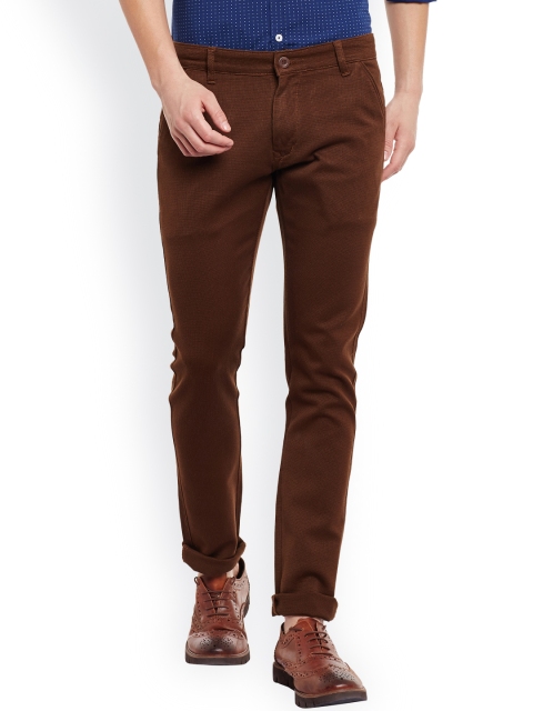 

Rodamo Men Brown Slim Fit Self Design Chinos