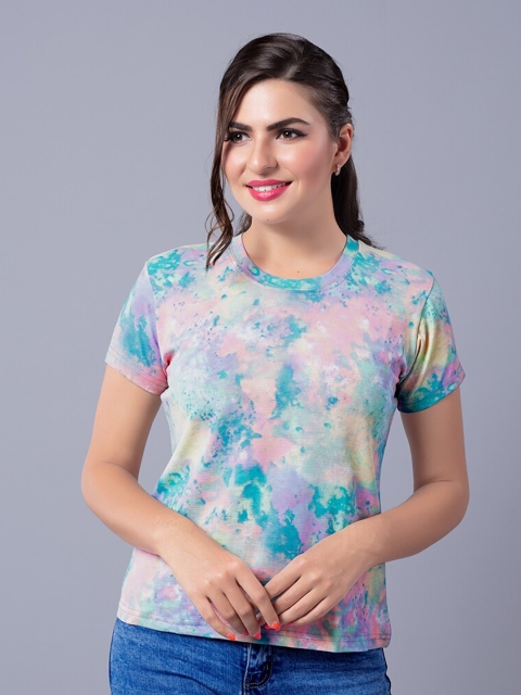 

CUPID Women Multi Colored Tie Dye T-shirt