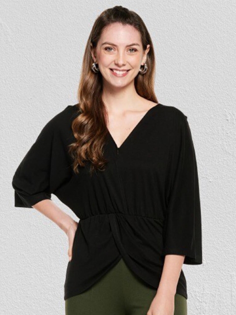 

UNMADE Black Wrap around Top