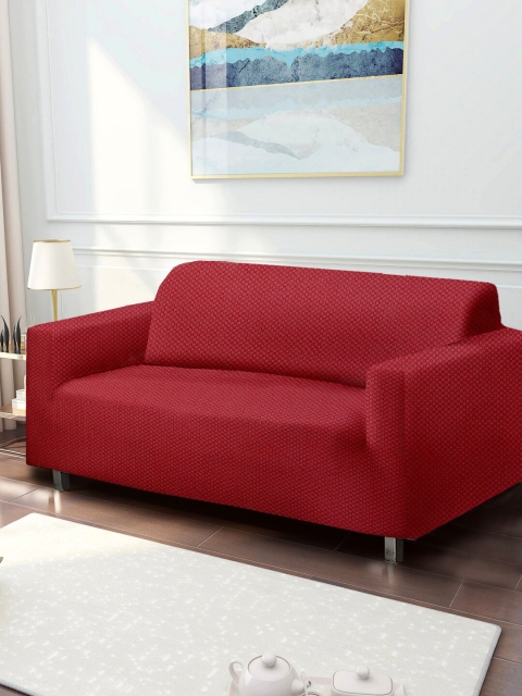 

Cortina Maroon Jacquard 2 Seater Stretchable Non-Slip Sofa Cover