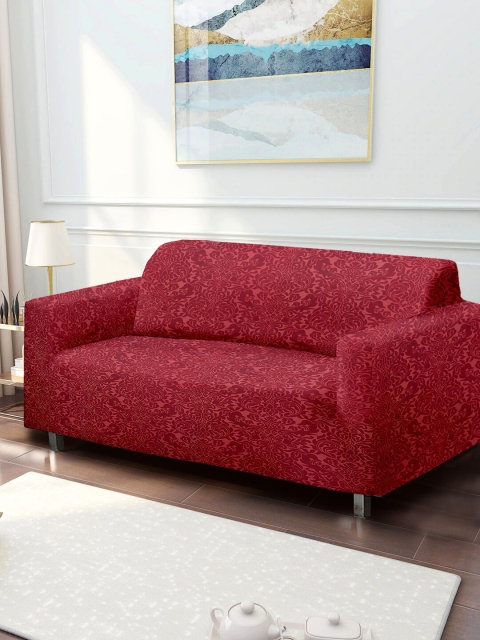 

Cortina Maroon Printed Jacquard 4 Seater Stretchable Non-Slip Sofa Cover