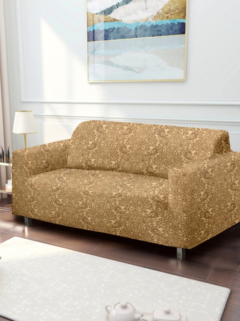 

Cortina Cream-Colored Jacquard 2 Seater Stretchable Non-Slip Sofa Cover