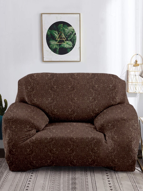 

Cortina Brown Printed Jacquard Seater Stretchable Non-Slip Sofa Cover