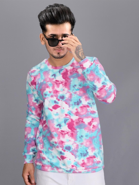 

FRENCH CROWN Men Pink Printed Cotton Sweatshirt