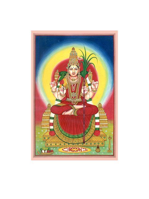 

Exotic India Multicolored Shri Rajarajeshwari, The Embodiment Of Beauty Wall Art, Multi