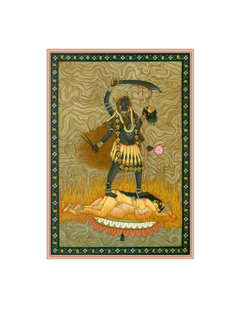 

Exotic India Green & Red Printed Mahavidya Devi Tara Wall Art