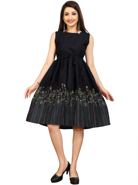 

MODLI 20 FASHION Blue Floral Crepe Dress