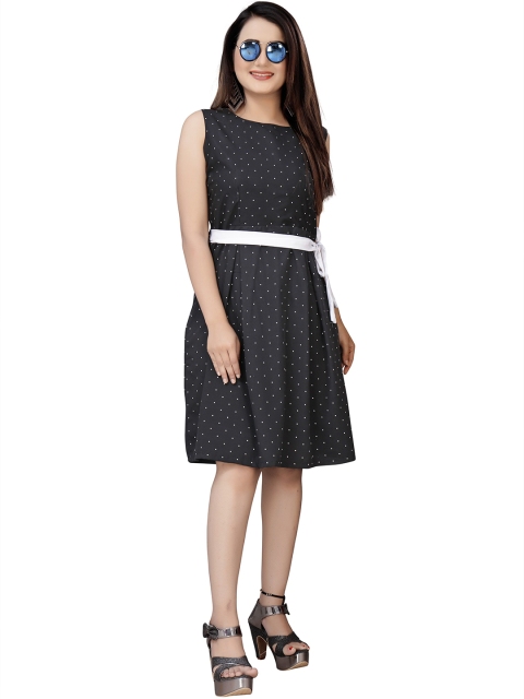 

MODLI 20 Women FASHION Black Crepe Dress