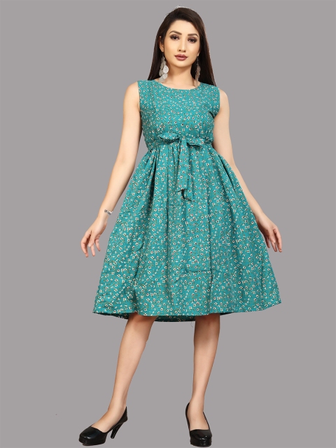 

MODLI 20 FASHION Blue Floral Crepe Dress