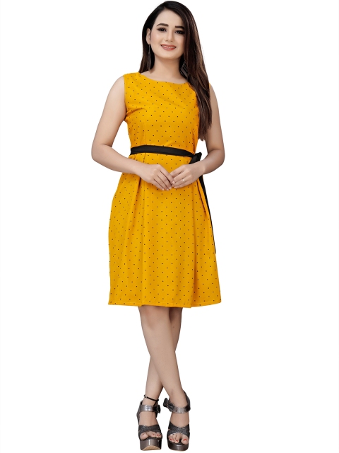 

MODLI 20 FASHION Yellow Crepe Dress