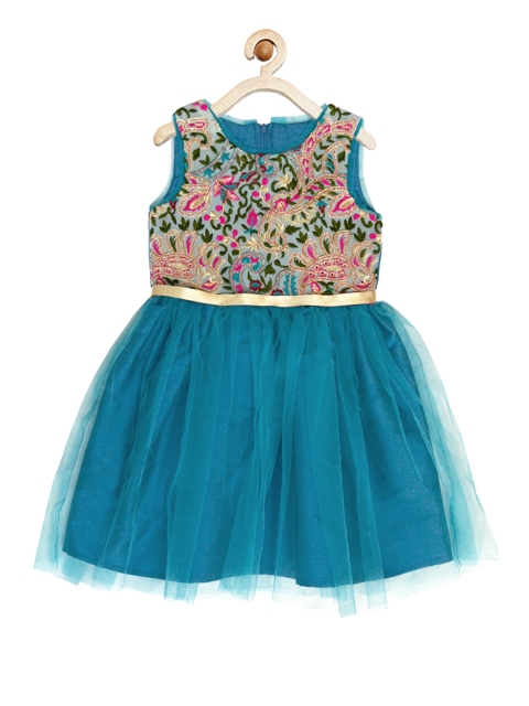 

A.T.U.N All Things Uber Nice Girls Blue Embellished Fit & Flare Dress
