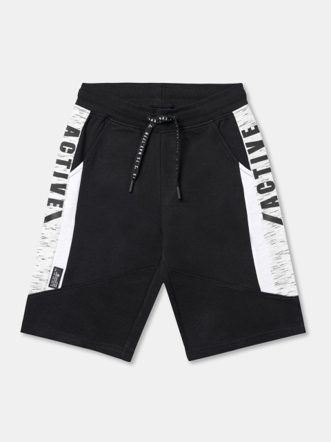 

R&B Boys Black Printed High-Rise Shorts